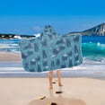 thumbnail image 2 of Yayeee Kids Hooded Towel with Hand Pockets Beach Soft Absorbent Bath Wrap 50 x 23.5 inch, Blue Forest Cat Pattern, 2 of 5