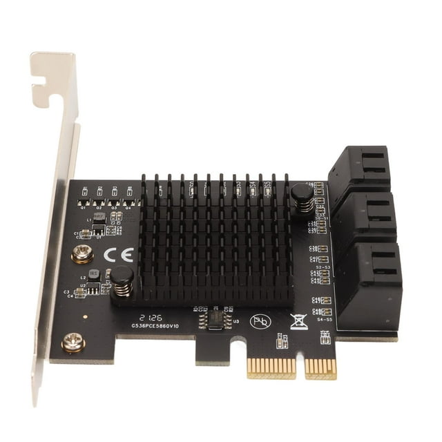 Tarjeta de expansión PCIE 3.0 a 6 puertos SATA de 6 Gbps PCI Express X4 X8 X16 Tarjeta PCIE SATA Plug and Play de 6 puertos para Windows