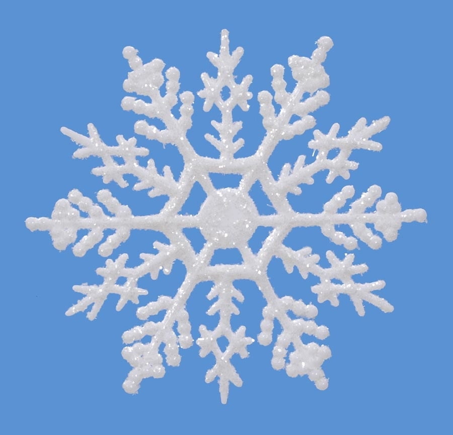 Glitter Snowflake Ornaments 4 inch White Glitter Snowflakes Walmart