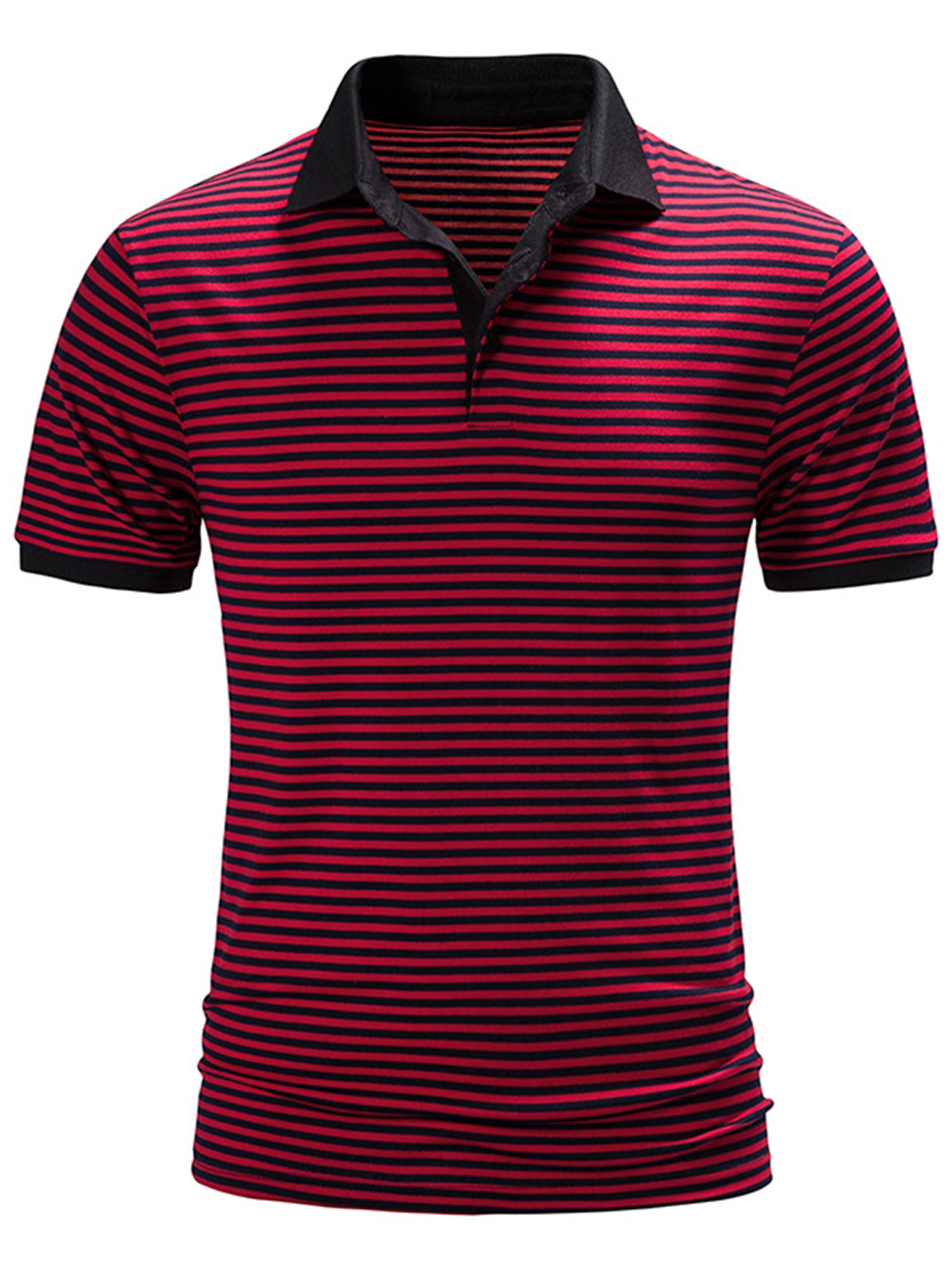 Grianlook Mens Athletic Button Down Pullover Turn Collar Lapel Neck Polo Shirt Summer Short