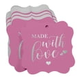 thumbnail image 3 of Inkdotpot Hang Tags Made With Love Wedding Favor Bracket Shape Gift Tags Real Silver Foil Bonbonniere Tag Pack Of 100, 3 of 7