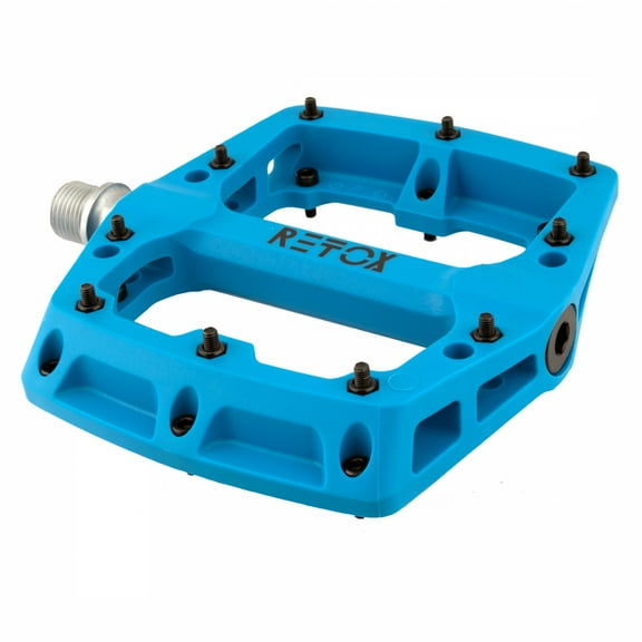 Origin8 Retox Platform Pedals 9/16" Concave Composite Body Removable Pins Blue