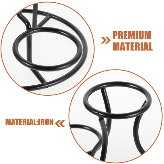 OFFIGAM Black Metal Pedestal Stand for Crystal Sphere Display - Decorative Ornament Holder for Home and Office