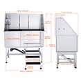 thumbnail image 3 of KFFKFF 50" Canine Hygiene Facility with Steps, Expert Grade Stainless Steel Canine Care Basin with Detergent Holder, Tap, Abundant Add-ons, Pet Bath for Big, Medium, Small Companions, 3 of 9