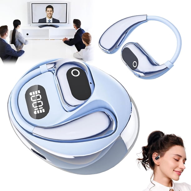 XG99 Auriculares Inalámbricos Bluetooth, Traductor de Idiomas en Tiempo Real, Soporta 151 Idiomas para Viajes, Negocios,Reuniones y Aprendizaje, AI Translator, Pantalla de Batería (Negro),Azul