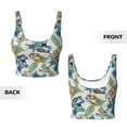 thumbnail image 5 of Fotbe Dinosaurs And Leaves Pattern Womens' Sports Bra Longline Wirefree Padded with Medium Support Sports Moisture-Wicking Workou Vest,Tank Top-Small, 5 of 9