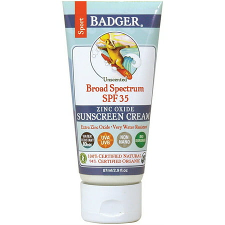Badger Broad Spectrum SPF 35 Sport Sunscreen Cream - 2.9