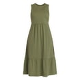 thumbnail image 5 of Time and Tru Women's Sleeveless Cotton Knit Tiered Midi Dress, Sizes XS-XXXL, 5 of 5