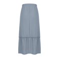 thumbnail image 4 of Maoxin Women's Skirts Women Fashion Leisure Pocket Solid Wrinkles Middle And Lower Legs Skirt ,Light Blue,M, 4 of 6