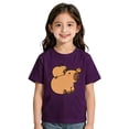 thumbnail image 2 of WAYUTE Shirts for Girls Summer Short Sleeve Crew Neck Cartoon Graphic Tee Top for Toddler Kids Casual Fashion T-Shirt,Purple,Size 5 Y-6 Y, 2 of 4