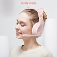 thumbnail image 5 of Anivia Gaming Headsets with Mic Noise Cancelling Headphone Pink with Cat Ears Girly Headset with Microphone Wired 3.5mm Headphones for PC/Mac Headphones（Ship from USA）, 5 of 6