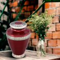 thumbnail image 5 of Forever URNS Adult Cremation Funeral Urn with Elegance Textured Theme for Human Ashes | 200 cu in | Large | Completely Handcrafted with Velvet Protection Bag (Pink & White, Large), 5 of 10