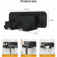 thumbnail image 5 of Soporte para secador de pelo montado en la pared, soporte para secador de pelo autoadhesivo de acero inoxidable, organizador de estante de almacenamiento para secador de pelo para baño, 5 of 5