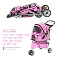 thumbnail image 3 of XF XINFENG 3 Wheeler Dog Stroller- Pet Stroller for Small Medium Dogs & Cats, Foldable Carrier Strolling Cart Pet Jogger with Zipper Door and Storage Basket Easy Walk Roadster for Puppy-Pink, 3 of 7