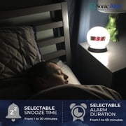 Sonic Alert - Sonic Glow Moonlight Loud Alarm Clock with Recordable Alarm and Digital Display - Moon Light