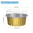 thumbnail image 2 of Uxcell 50pcs Round Cupcake Liners Set 5oz Aluminum Foil Baking Cups with Lids forks for Freezer Oven, Golden, 2 of 6