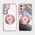 thumbnail image 5 of Allytechgroup Galaxy S24 FE Clear Case with Tempered Glass Lens Protector, Military Grade Shockproof Kickstand Anti-Yellow Anti-Scratch Bumper Phone Case Cover for Samsung Galaxy S24 FE, Pink, 5 of 9