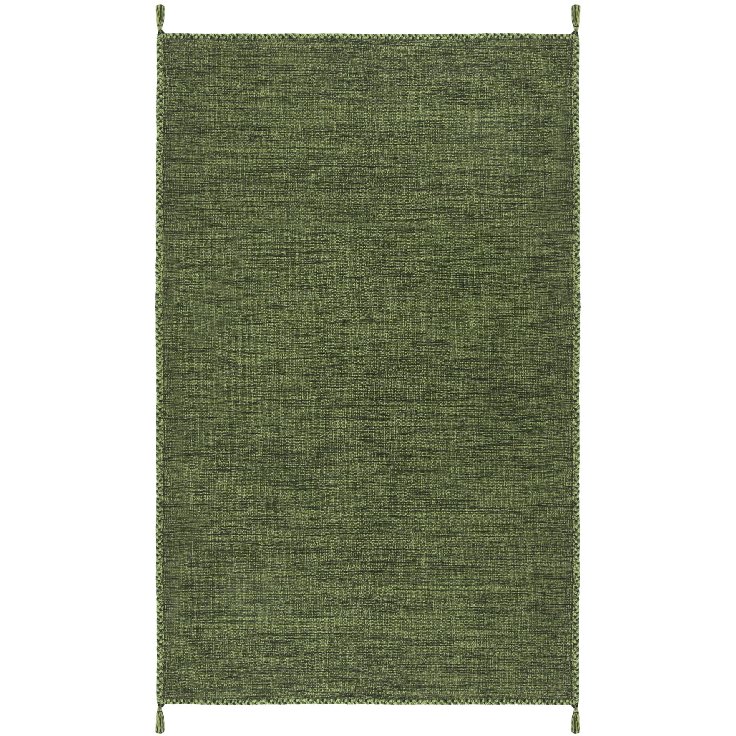 SAFAVIEH Montauk Bijar Jace Solid Soft Braided Cotton Area Rug, Green/Black, 3' x 5'