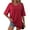 Burgundy, variant on Womens Oversized Tee Shirts Summer V Neck Comfy Tunic Tops Black M