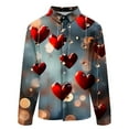 thumbnail image 4 of Mens Valentines Day Shirts, Long Sleeve Shirts Men Graphic, Fashionable Men's Valentine's Day Casual and Comfortable Long Sleeved Lapel Collar Printed Top Shirt, 4 of 5