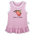 thumbnail image 2 of iDzn Sweet as a Peach Novelty Dresses For Baby, Newborn Babies Skirts, Infant Princess Dress, 0-24M Kids Graphic Clothes (Pink Sleeveless Dresses, 0-6 Months), 2 of 4