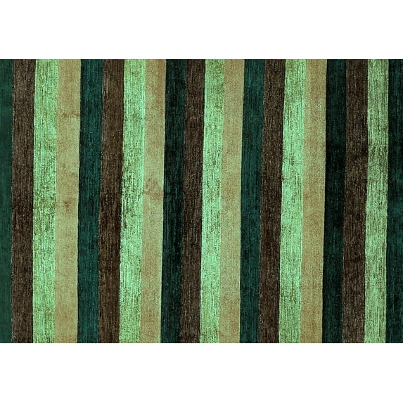 Ahgly Company Machine Washable Indoor Rectangle Abstract Turquoise Blue Modern Area Rugs, 8' x 12'