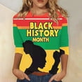 thumbnail image 2 of Penkiiy Black History Shirts for Women 3/4 Sleeve Black History Month Tshirt Loose Tops M Multicolor, 2 of 5