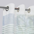 thumbnail image 3 of Haperlare Sheer Curtains 52"W x 63"L Splicing Stripe Voile Curtain Yarn Dyed Boucle Light Filtering Window Drapes for Bedroom, Aqua Blue, 2 Panels, 3 of 6