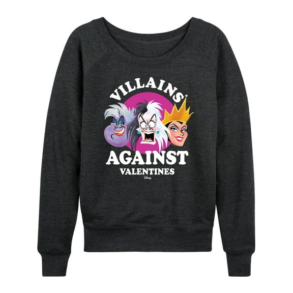 Disney Villains - De Vil, Ursula, Queen Grimhilde - Villains Against Valentines - Women's Lightweight Long Sleeve Shirt