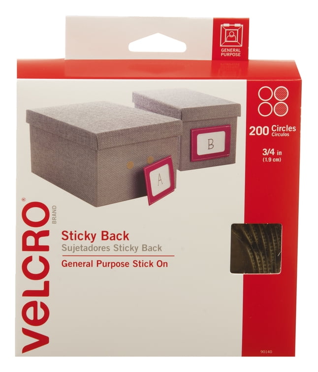 VELCRO Brand Hook and Loop Sticky Back Dot Roll with Dispenser Box ...