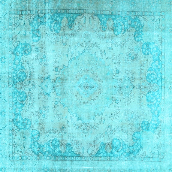 Ahgly Company Indoor Square Persian Light Blue Traditional Area Rugs, 3' Square