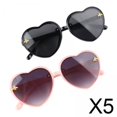 thumbnail image 1 of Gafas de sol de forma de corazón Baoblaze para niños Marco Rosa y negro paquete de 5, 1 of 8