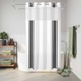 thumbnail image 6 of No Hook Shower Curtain, Black White Stripe, Shower Curtains for Bathroom with See Through Top Window, Abstract Geometric Waterproof & Washable Bath Curtain Small Stall 36"x78", 6 of 9