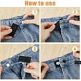 thumbnail image 3 of Extensor de cintura ajustable para pantalones, 4 unidades, de algodón negro, para cuello y botones ajustables, color negro, 3 of 6