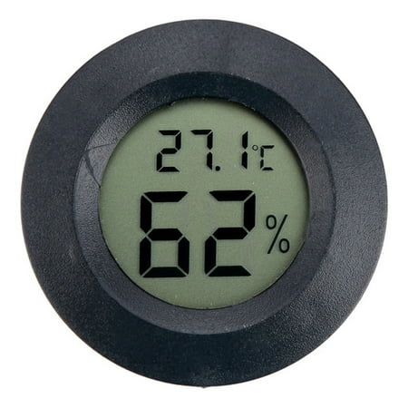 Thermo Hygrometer Sensor (Mini LCD Digital Round Thermometer Hygrometer Handheld Fridge Temperature Humidity Meter Freezer Tester Detector -50~+110)