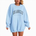 thumbnail image 4 of Towmus Women's Oversized Sweatshirt Los Angeles California Casual Long Sleeve Raglan Shirts Cool Letter Print Pullover Tops, 4 of 5