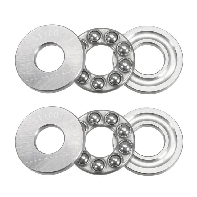 Unique Bargains Roulement à Billes de Butée 10x24x9mm S51100 en Acier Inoxydable avec Rondelles, Lot de 2
