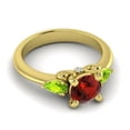 thumbnail image 3 of 2.50 Carat Round Shape Garnet & Peridot Gemstone Elegant Three Stone Engagement Ring for Ladies 18K Yellow Gold Size 6 by Diamond-Capitals, 3 of 8