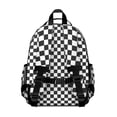 thumbnail image 3 of Black and White Checkered Backpack for School,Cute School Bag,Schoolbag with Adjustable Shoulder Straps & Padded Back,15.25"x11.5"x5.25", 3 of 6