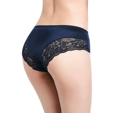 

Pxiakgy intimates for women Women s Underwear Lace Bikini Panties Comfy Briefs Low Waist Underpants Blue + M