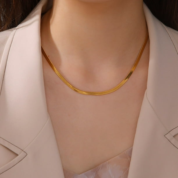 Skyrim-collar de cadena de serpiente de acero inoxidable para hombre y mujer, Gargantilla de espiga de Color dorado, cadenas para el cuello, joyería de tendencia, regalo popular, 2023