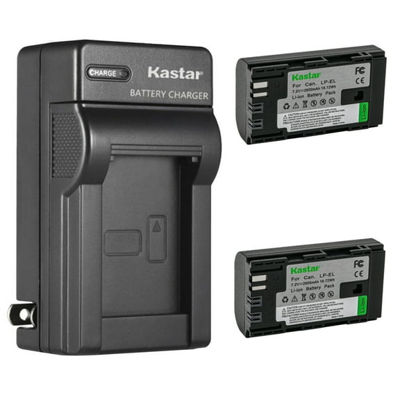 Kastar 2-Pack Battery and AC Wall Charger Replacement for Canon LP-EL Lithium-Ion Battery Pack, Canon 4307C002 Battery, Canon Speedlite EL-5 Flash Light