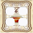 thumbnail image 2 of Metal Light Switch Wall Plate Outlet Cover (Coffee Mocha Tea Cup Beige White Frame - Double Duplex), 2 of 2