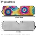 thumbnail image 7 of Uorisanigo Windshield Sun Shade Compatible with Jeep Wrangler JK JL, Foldable Windshield Cover Colorful Tie Dye Print Car Sun Visor Blocks Sunlight Heat UV Rays Keep Vehicle Cool, 7 of 7