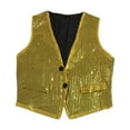 thumbnail image 5 of Kids Sequin Vest V-Neck Gold Shiny Dance Vest for Boys Party Vest for Kids Girls Fashion 7-8 Years, 5 of 5