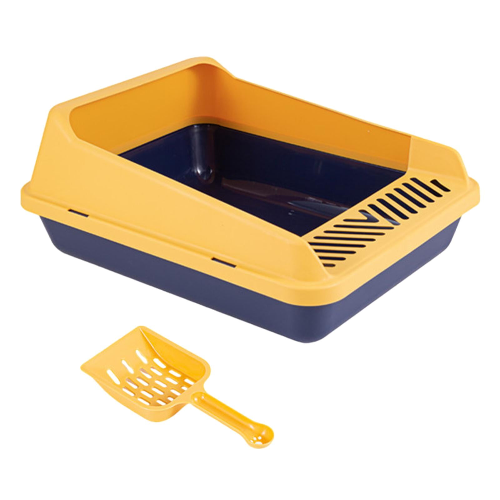 Fzaqwen itter Box with High Sides, Open itter Removable, Portable for Blue Yellow