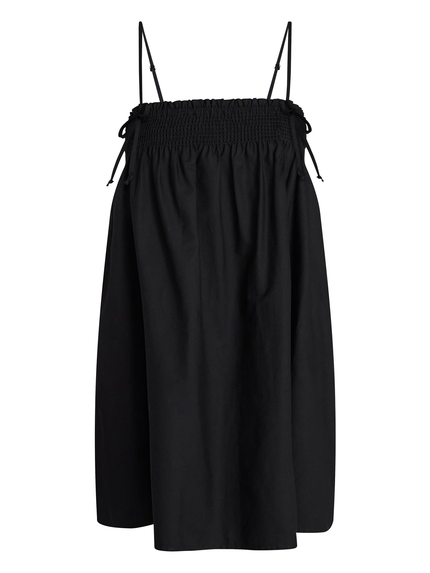 No Boundaries Cotton Poplin Smocked Mini Dress with Tie Straps, Women's XXS-XXL