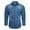 Light Blue, variant on APEXFWDT Mens Big and Tall Button Down Denim Shirt Long Sleeve Lapel Jean Shirt Casual Slim Fit Washed Denim Shirts with Chest Pockets