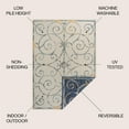 thumbnail image 4 of JONATHAN Y SAVANNAH 5 x 8 Area Rug, Danae Filigree Scroll Machine-Washable Reversible - Cream/Navy, SVH100B-5, 4 of 9