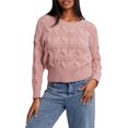 thumbnail image 1 of xiaxaixu Pull Rétro en Tricot Torsadé pour Femmes Couleur Unie Manches Longues Pulls Col Rond Automne Hiver Mode Urbaine, 1 of 9